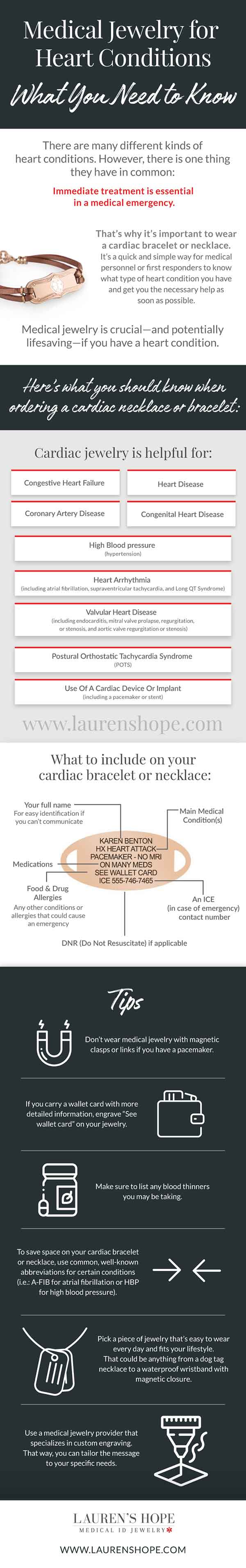 Infographic about who should wear a medical ID for heart conditions