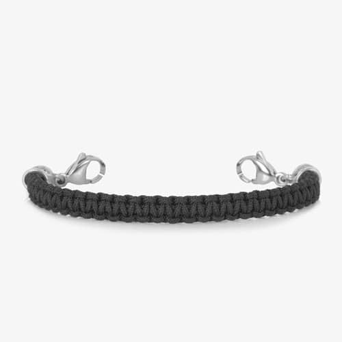Black Macrame Medical ID Bracelet with lobster clasp on each end to hold any interchangeable Lauren's Hope medical ID tag