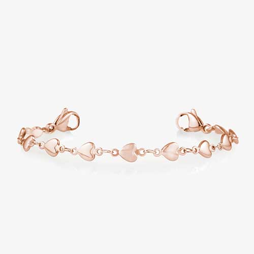 Delicate rose gold heart chain medical alert bracelet