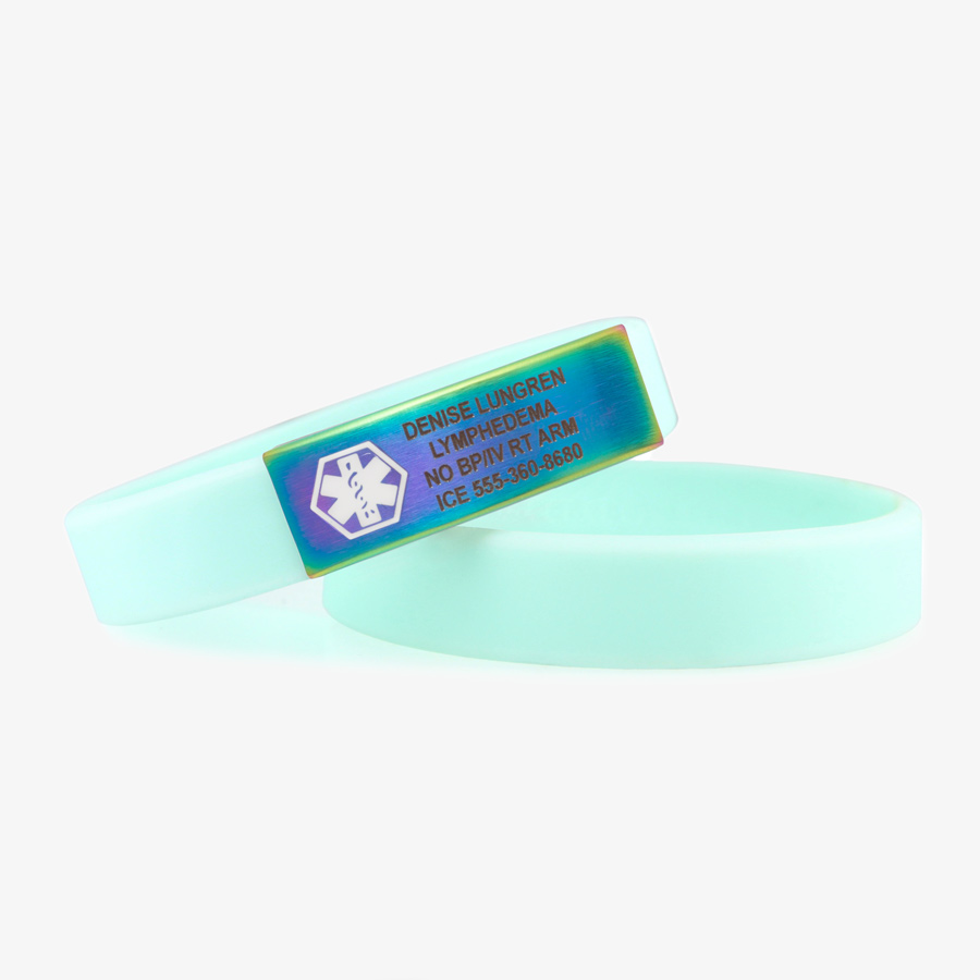 Sky Blue ActiveWear Slim Medical ID Bracelet Lauren's Hope