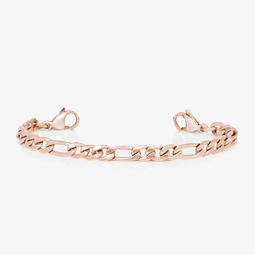 Small and delicate cuban chain with rose gold plated stainless steel