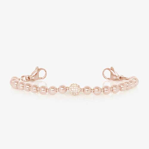Round beads on stretch medical ID bracelet with interchangeable lobster clasps