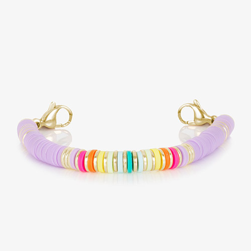 Vibrant Girl Power Stretch Medical Alert Bracelet in multicolor heishi beads, designed to celebrate style and provide peace of mind