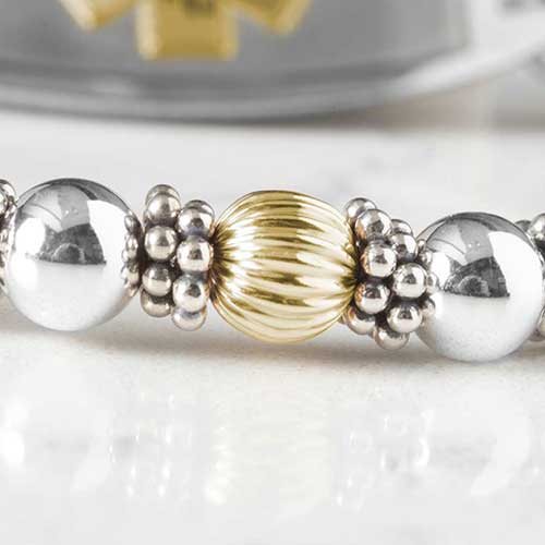 Gold and Silver, beaded Balis bracelet