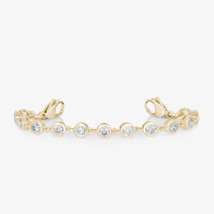 Ella Medical ID Bracelet in Gold with Cubic Zirconia Crystals