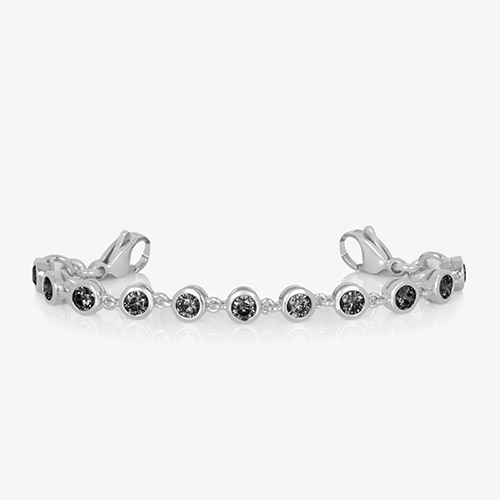 Interchangeable Ella medical ID bracelet showing the black and silver strand only, perfect for pairing with custom engraved medical tags.