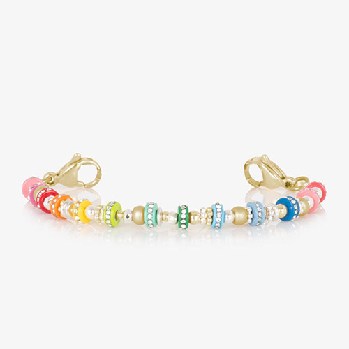 Interchangeable Capri Multicolor Medical ID Bracelet strand only, featuring colorful beads and a practical stretch band