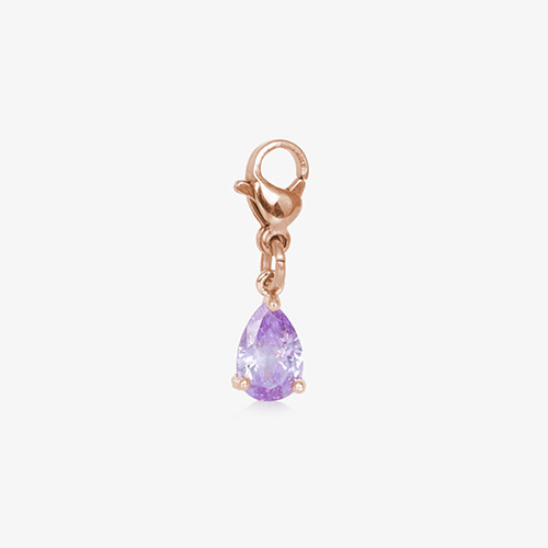 Lynn Amethyst Charm in Rose