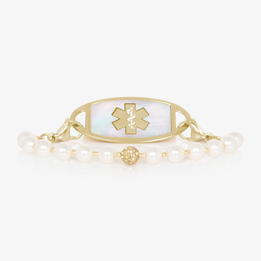 健康アクセサリー GOLD D409_Melody_Stretch_Beaded_Med