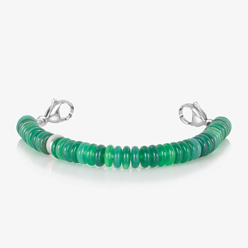 Jade Heishi beaded Bracelet with silver lobster clasps.
