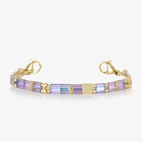 Strand-only image of pastel and gold beaded Pixie bracelet, designed for mix-and-match use with any medical ID tag.