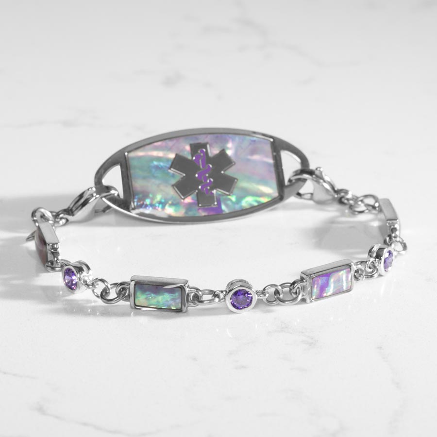 Brielle Lilac Abalone Medical ID Bracelet
