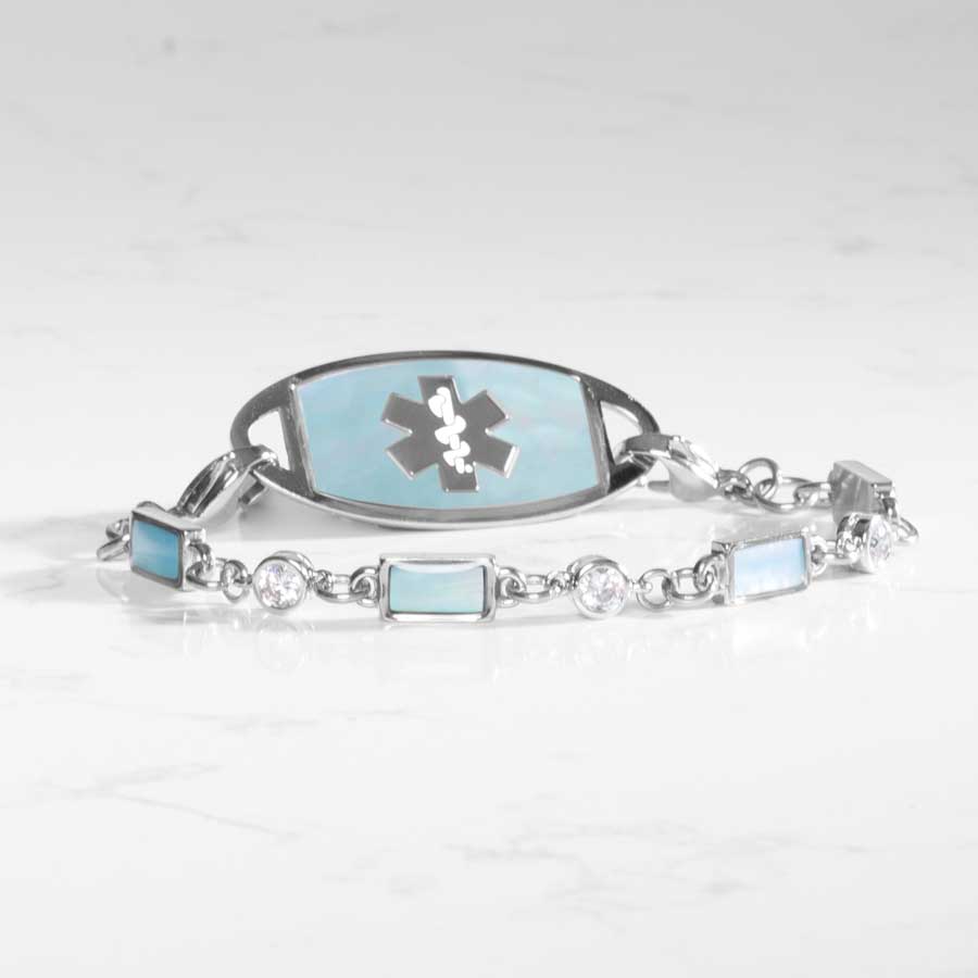 Brielle Blue Mother of Pearl Medical ID Bracelet