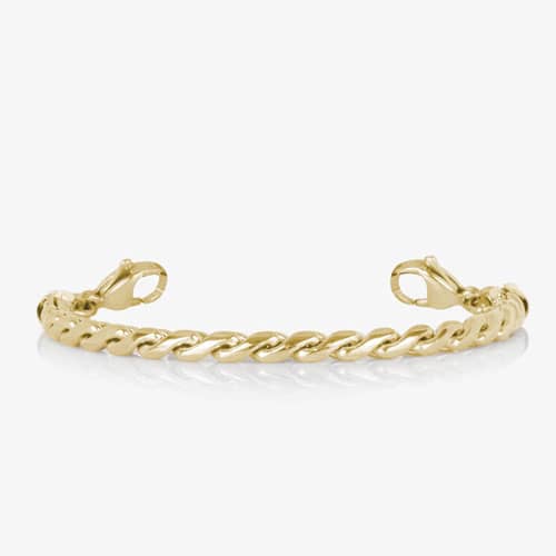 Faron Gold interchangeable bracelet featuring polished gold-tone curb links with lobster clasps and a classic chain design.