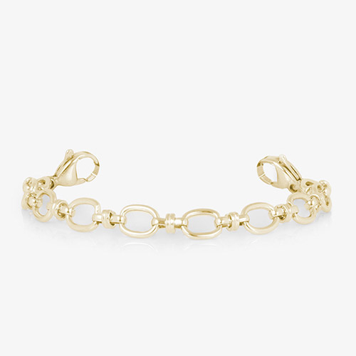  Gold-tone oval-link bracelet with lobster clasps shown without an ID tag.