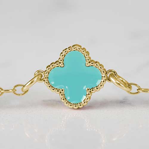 【SURGERY】surgery l clover emblem bracelet SURGERY】surgery l clover emblem bracelet 14k-yellow-gold