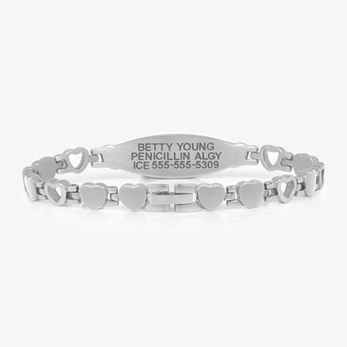 Back of custom laser engraved medical ID tag