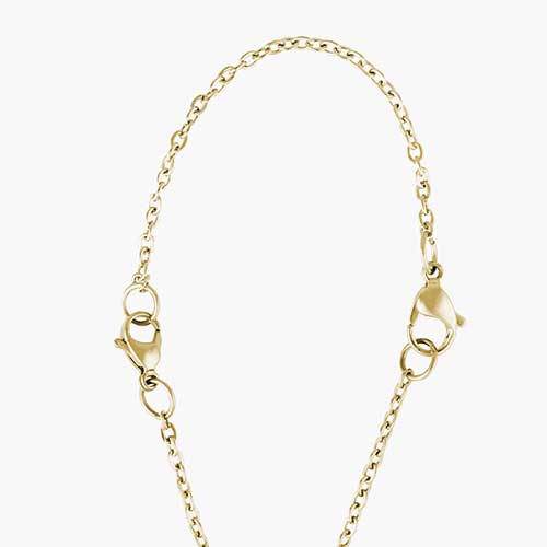 Gold tone stainless steel medical ID necklace extender