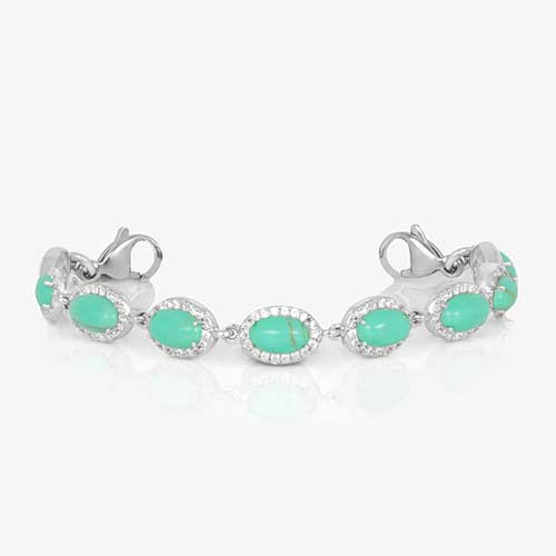 Turquoise and sterling silver medical ID chain bracelet