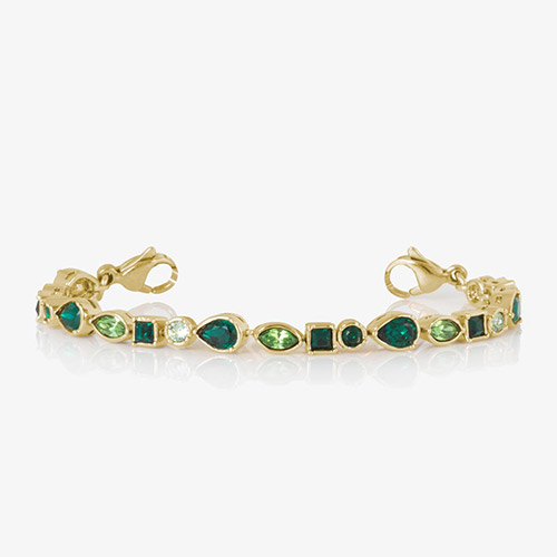 Kate Medical Alert Bracelet with emerald and peridot crystals, perfect for pairing with other Lauren’s Hope interchangeable medical ID jewelry
