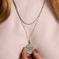 Oval Cross Layered Medic Alert Necklace 