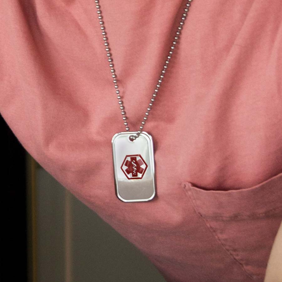 Stainless Medical ID Dog Tag Necklace Lauren's Hope