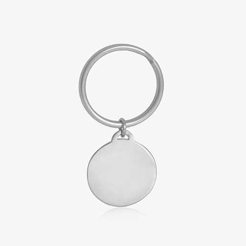 Key ID - gold tone circular charm blank back side