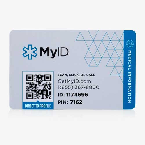 Front of Online Health Profile Wall Card