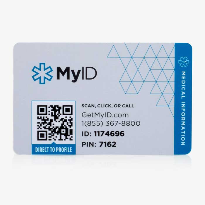 Front of Online Health Profile Wall Card